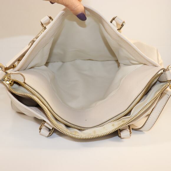 Coach Cream Pebbled Leather Satchel - Picture 11 of 11